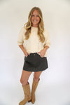 Ivory Short Sleeve Sweater Top - Anderson Ave boutique
