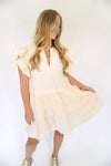 Ivory Smocked Ruffle Sleeve Mini Dress - Anderson Ave boutique