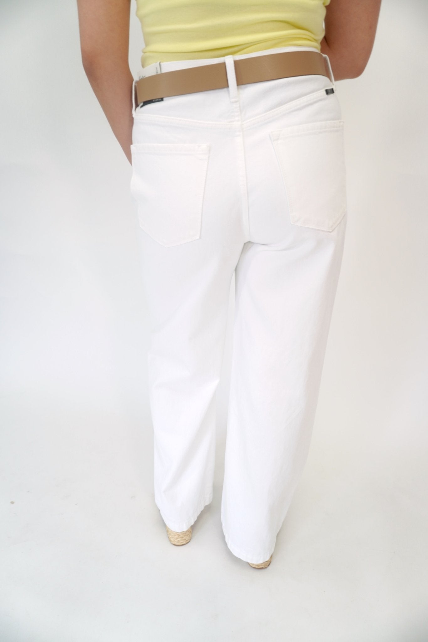 Kancan High Rise Wide Leg White Jeans - Anderson Ave boutique