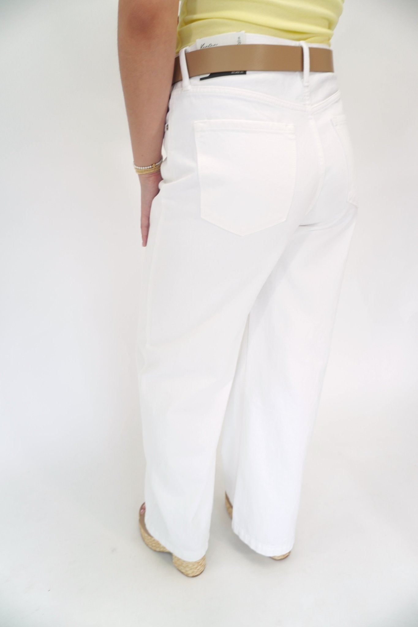 Kancan High Rise Wide Leg White Jeans - Anderson Ave boutique