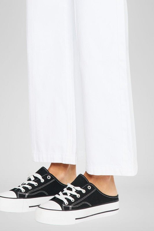 KanCan White High Rise wide leg Jeans - Anderson Ave boutique