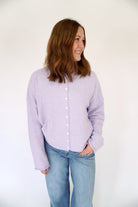 Lavender Button - Front Cardigan Sweater - Anderson Ave boutique