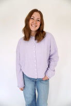 Lavender Button - Front Cardigan Sweater - Anderson Ave boutique