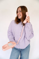 Lavender Button - Front Cardigan Sweater - Anderson Ave boutique