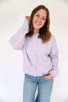 Lavender Button - Front Cardigan Sweater - Anderson Ave boutique