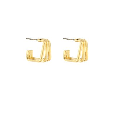 Layered Square Hoops 1/2" - Anderson Ave boutique