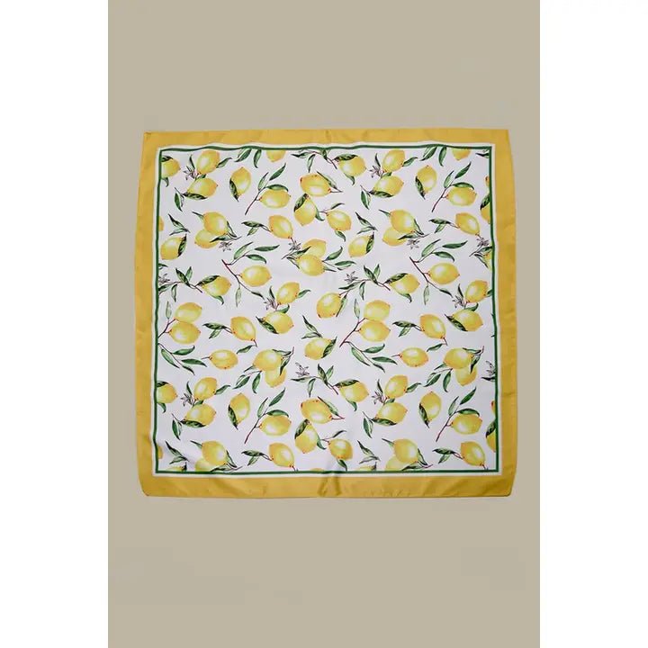 Lemon Silky Feel Bandana Scarf - Anderson Ave boutique
