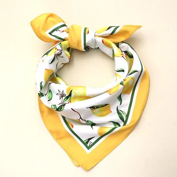 Lemon Silky Feel Bandana Scarf - Anderson Ave boutique