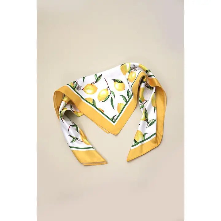 Lemon Silky Feel Bandana Scarf - Anderson Ave boutique