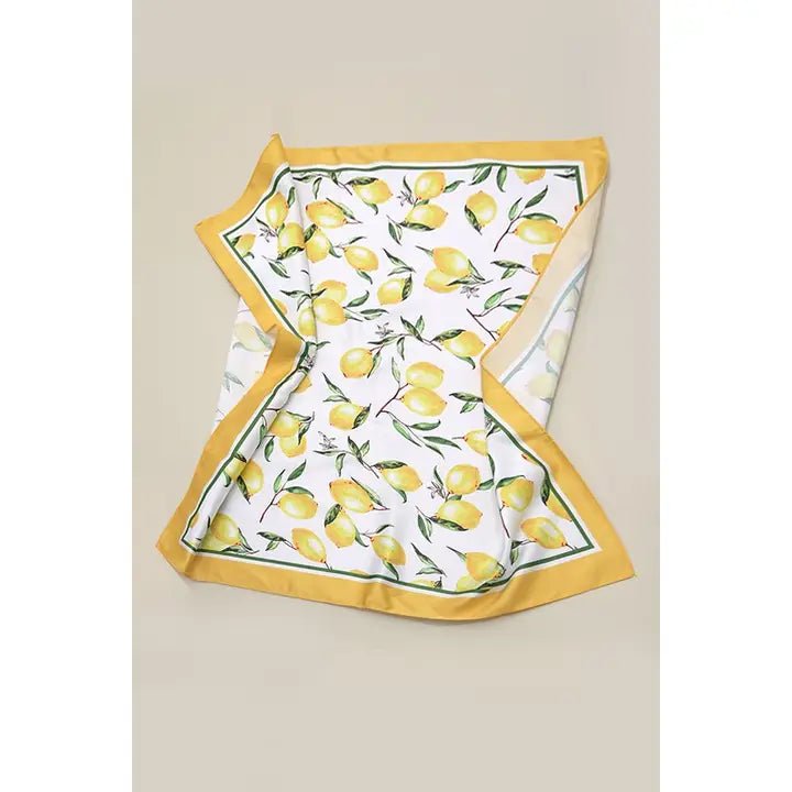 Lemon Silky Feel Bandana Scarf - Anderson Ave boutique