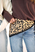 Leopard Print Satin Square Scarf with Black Border - Anderson Ave boutique