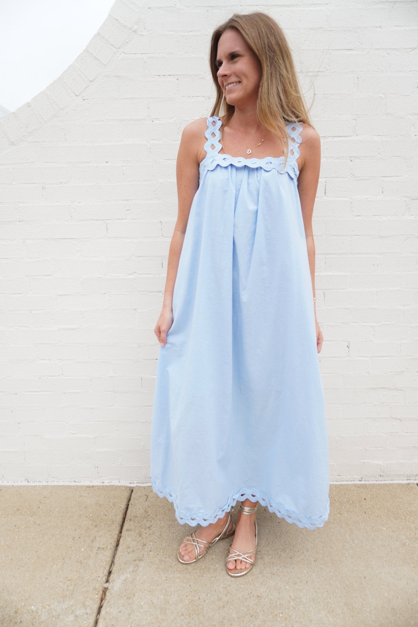 Light Blue Midi Dress - Anderson Ave boutique