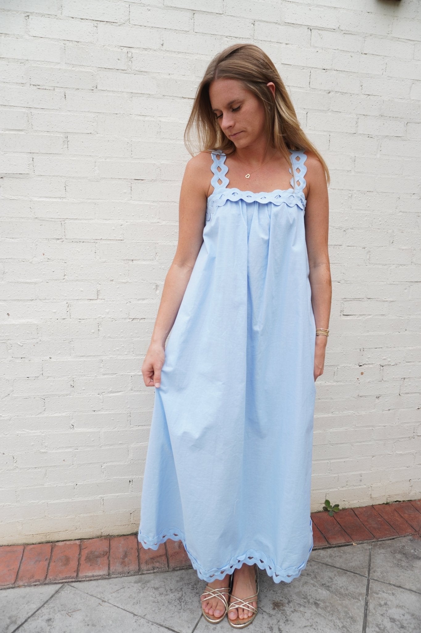 Light Blue Midi Dress - Anderson Ave boutique