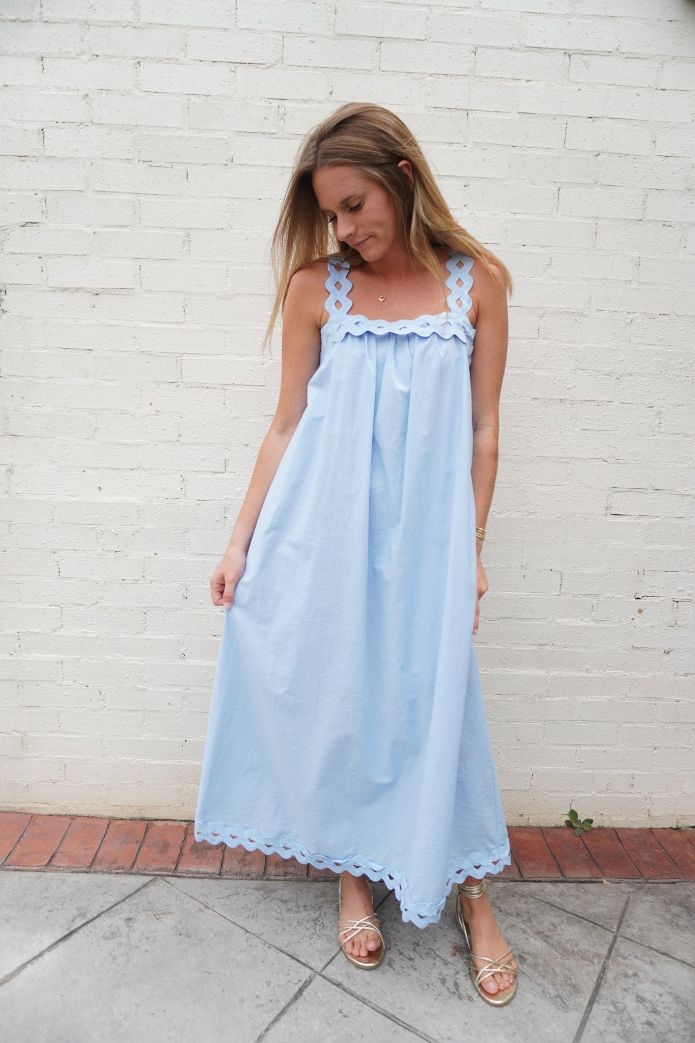 Light Blue Midi Dress - Anderson Ave boutique