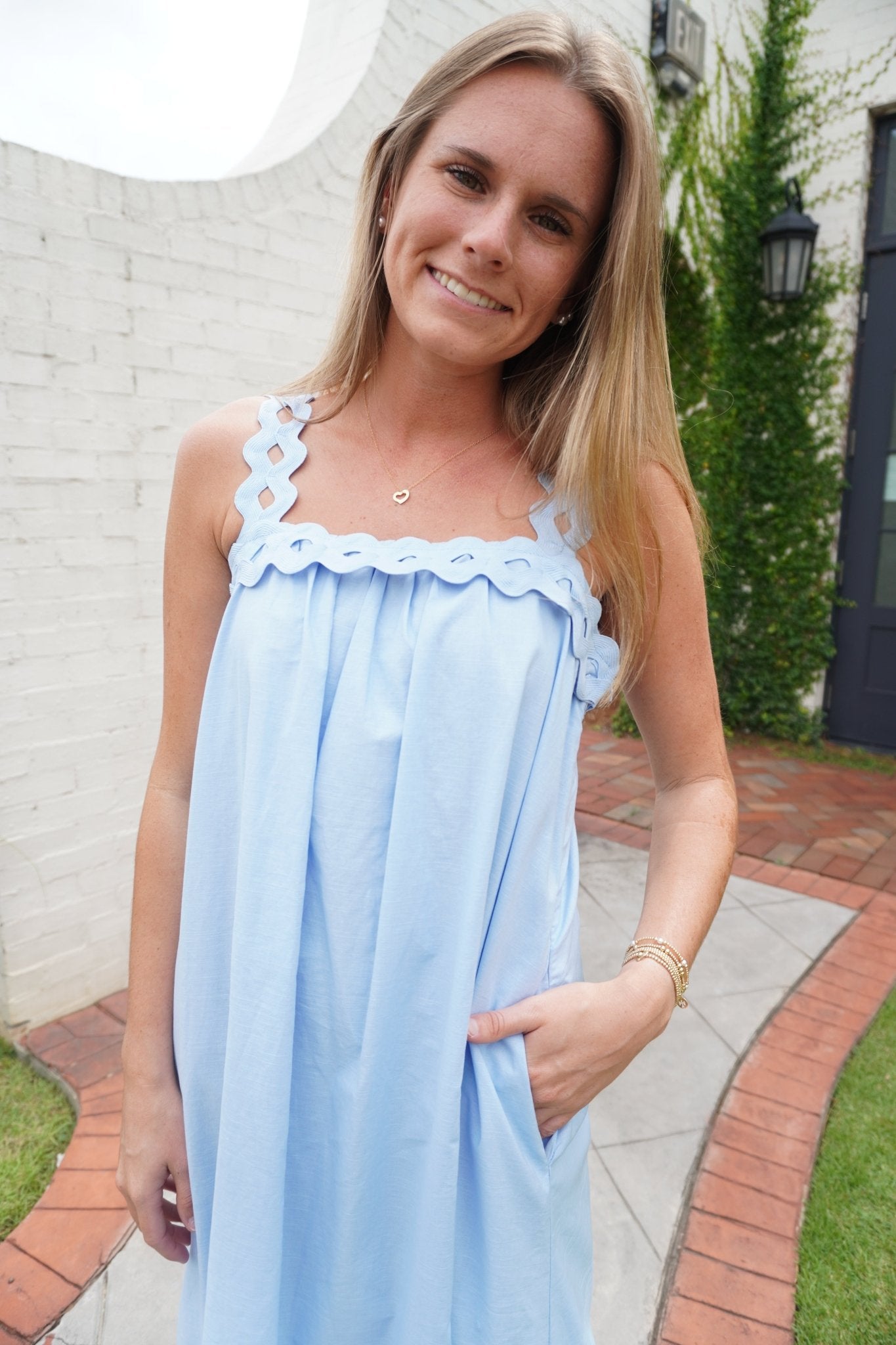 Light Blue Midi Dress - Anderson Ave boutique