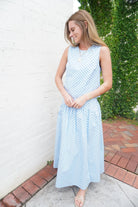 Light Blue Polka Dot Maxi Skirt - Anderson Ave boutique
