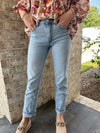 Light Wash Denim Clean Straight Just Black Denim Jeans - Anderson Ave boutique