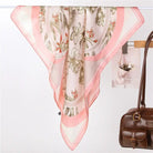 Lilies & Wildflowers Silk - Feel Scarf - Pink - Anderson Ave boutique