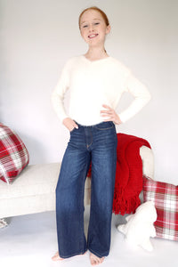 Lilly Wide Leg Jeans Dark Wash - Anderson Ave boutique