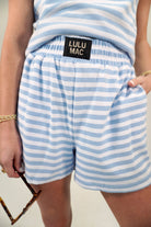 Lulumac Stripped Lounge Shorts - Light Blue / White - Anderson Ave boutique