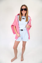 Lulumac Stripped Lounge Shorts - Light Blue / White - Anderson Ave boutique