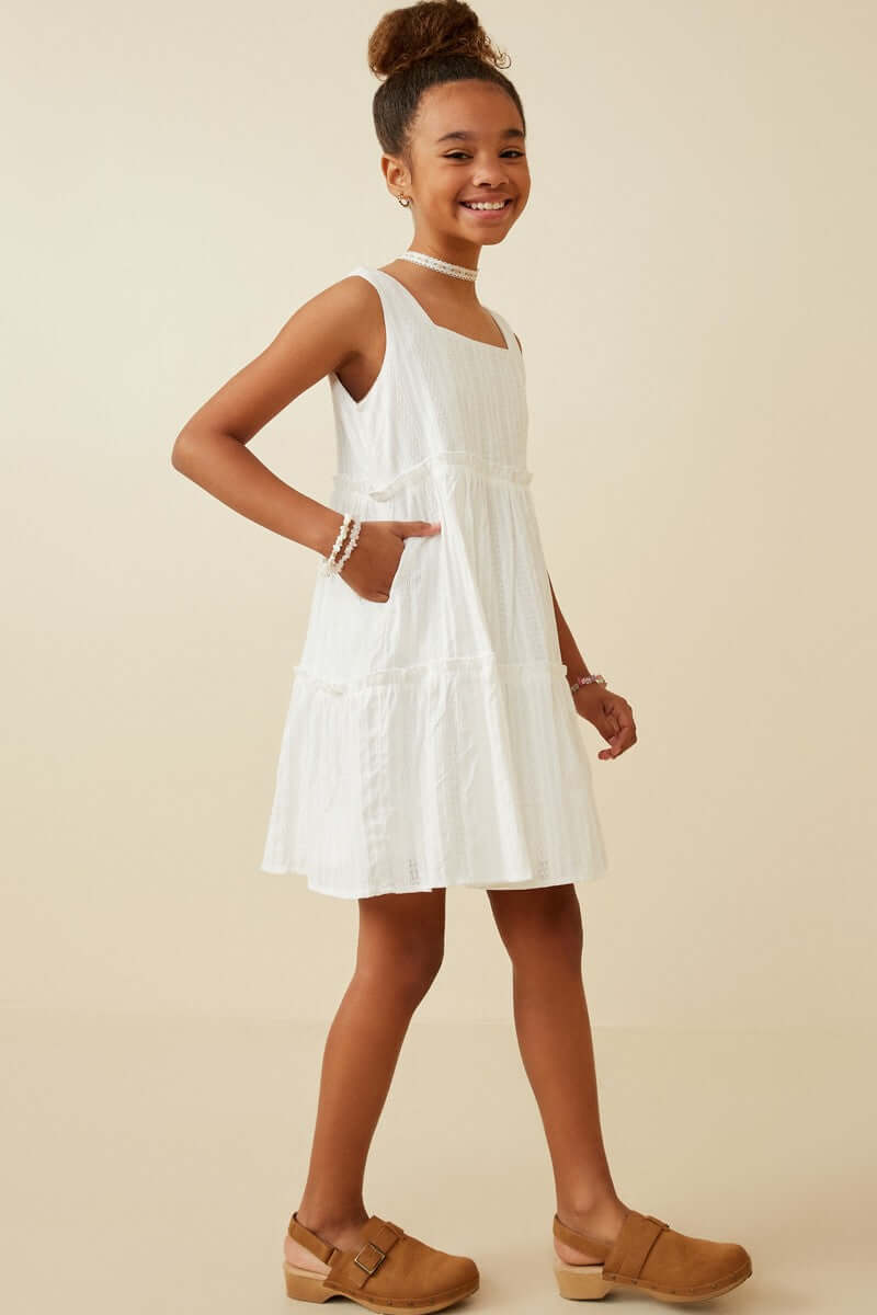 Luna Lace White Tiered Sundress – Girls' Summer Dress - Anderson Ave boutique