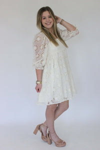 Magnolia Floral Dress - White - Anderson Ave boutique