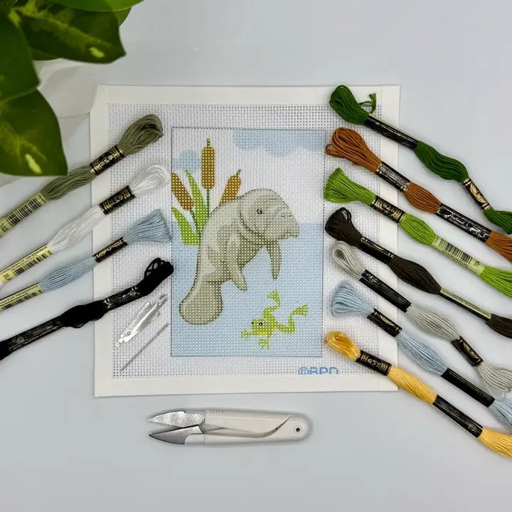 Manatee Needlepoint Kit - Anderson Ave boutique