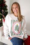 Merry & Bright Christmas Tree Graphic Sweatshirt – Cream - Anderson Ave boutique