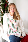 Merry & Bright Christmas Tree Graphic Sweatshirt – Cream - Anderson Ave boutique