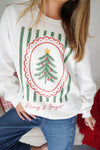 Merry & Bright Christmas Tree Graphic Sweatshirt – Cream - Anderson Ave boutique