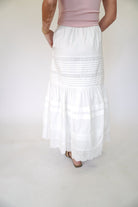 Mid Rise Poplin Maxi Skirt - White - Anderson Ave boutique