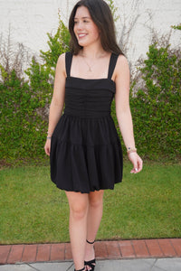 Midnight Muse Bubble Hem Dress - Black - Anderson Ave boutique