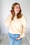 Mila Cream Classic Crew Sweatshirt – Soft Neutral Everyday Pullover - Anderson Ave boutique