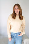 Mila Cream Classic Crew Sweatshirt – Soft Neutral Everyday Pullover - Anderson Ave boutique