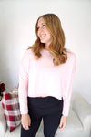 Mila Open - Back Crossed Long Sleeve Top - Pink - Anderson Ave boutique