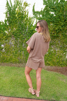 Mocha & Taupe Striped Lounge Set - Anderson Ave boutique