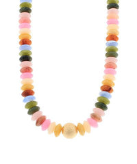 Multi Color Beaded Necklace with Gold Accent - Anderson Ave boutique
