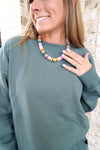 Multi Color Beaded Necklace with Gold Accent - Anderson Ave boutique