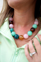 Multicolor Chunky Beaded Statement Necklace - Anderson Ave boutique