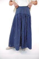 Navy and white Polka Dot Maxi Skirt - Anderson Ave boutique