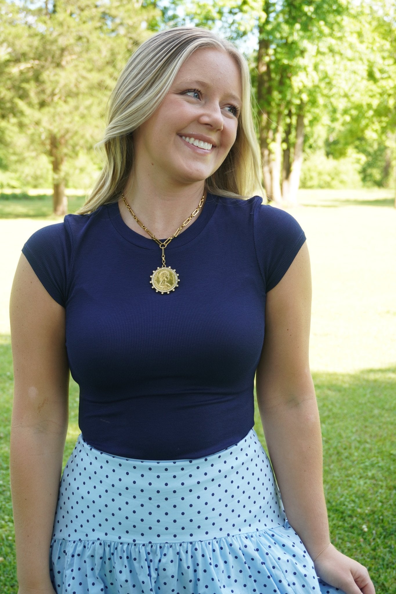 Navy Ribbed Cap Sleeve Top - Anderson Ave boutique