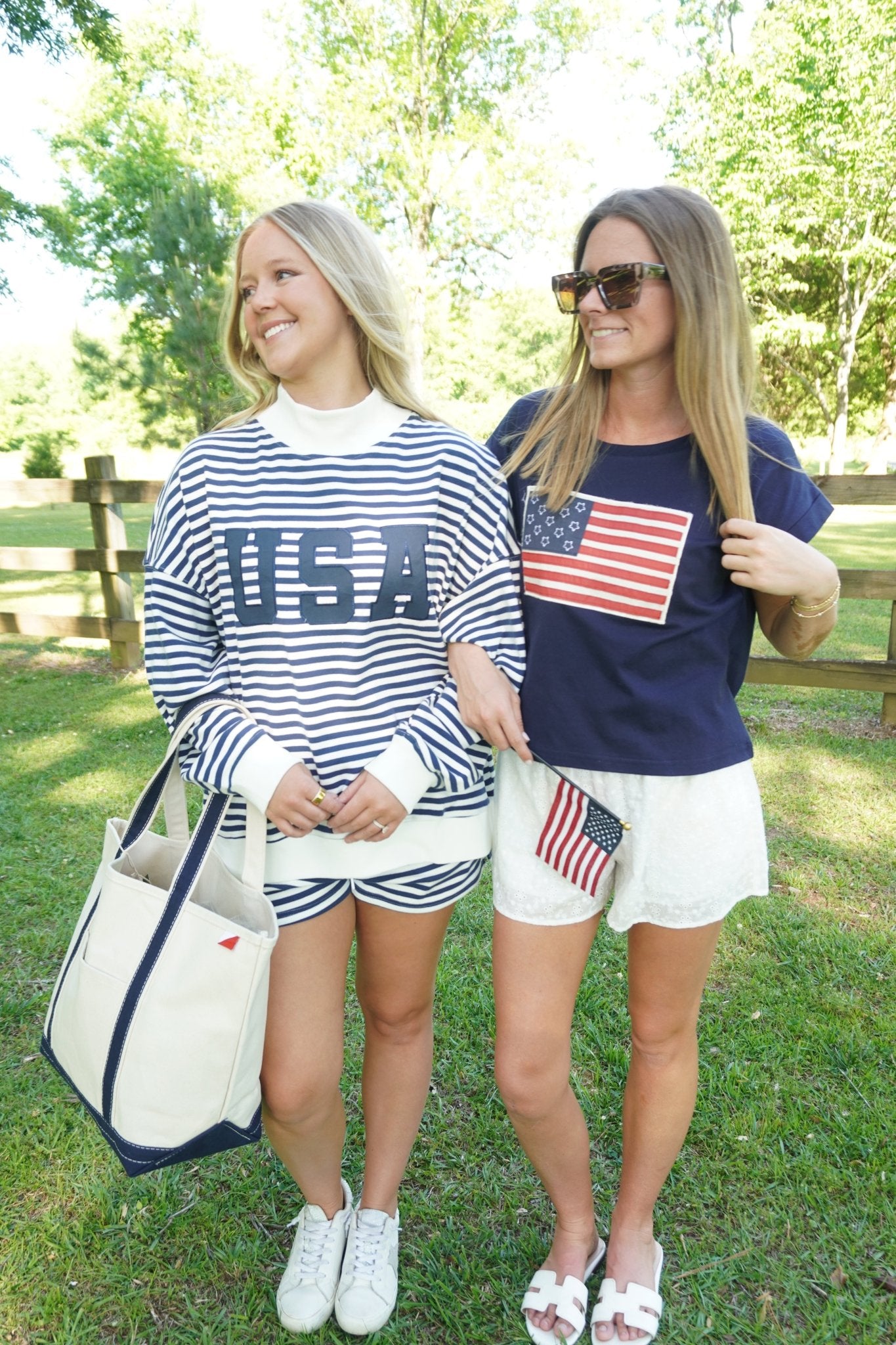 Navy Stripe USA Lounge Set - Anderson Ave boutique