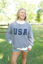Navy Stripe USA Lounge Set - Anderson Ave boutique