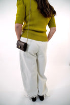 Oatmeal Pinstripe High Waisted Jogger Pants - Anderson Ave boutique