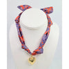 Orange & Blue Scarf Necklace with Gold Charm - Anderson Ave boutique