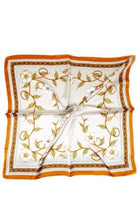 Orange Floral Print Silk Square Scarf - Anderson Ave boutique