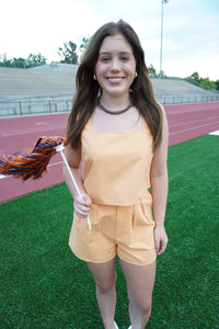 Orange Linen Blend Two - Piece Set - Anderson Ave boutique