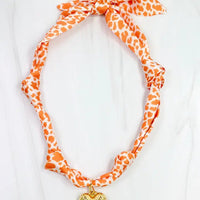 Orange & White Scarf Necklace - Anderson Ave boutique