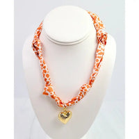Orange & White Scarf Necklace - Anderson Ave boutique